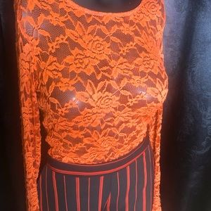 Ladies lace top and bottom flare pants